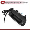Black plastic tailgate door handle for toyota tundra 2007-2021 with coiled black cable attached back side view