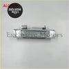 Chrome finished tailgate handle for ford ranger t6 and mazda bt50 showing back side with spring mechanism visible