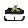 Black plastic tailgate handle latch with gold metal lever and silver screw for Toyota Hilux 1988-2015 replacement part