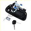 Black plastic tailgate handle with metal latch and blue plastic parts plus silver key cylinder and keys for Toyota Tundra 2000–2006