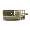 Beige plastic tan door handle bezel with integrated latch for Toyota Hilux SR5 2004-2013 shown from back side