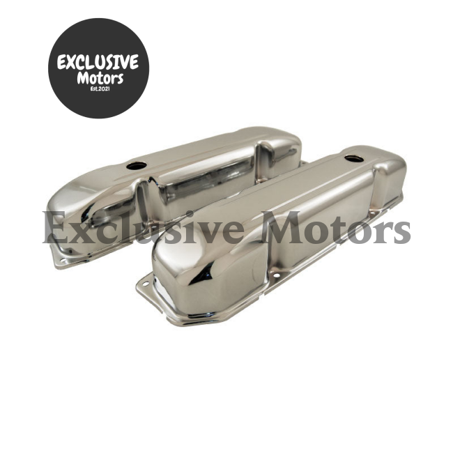 Chrysler Mopar 383 / 426 / 440 Wedge Valve Covers Chrome Steel (1966-1978)