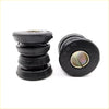 Black rubber tension rod bushing set with metallic insert and concentric ridges for toyota hilux 1988-1997
