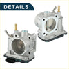 Silver metallic throttle body with brass fittings and black connectors for toyota matrix 1.8l 2004-2008 back side view