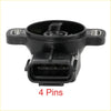 Black plastic throttle position sensor for toyota land cruiser 1998-2002 with 4-pin connector and metal mounting holes