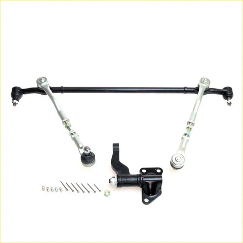 Black and silver steering linkage kit with ball joints and mounting bracket for nissan d22 crew cab np300 1997-2004