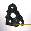 Black plastic timing chain belt cover with molded contours and circular cutouts for toyota hilux ln50 ln60 ln61 ln65 1983-1988