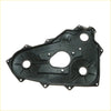 Black plastic timing chain belt cover with molded contours and mounting holes for toyota hilux ln50 ln60 ln61 ln65 1983-1988
