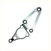 Silver metal timing gear cover gasket with black rubber seals and circular cutouts for ford everest ranger