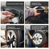 Silver alloy wheel with black rubber tire and tread pattern for tire pressure sensor 433mhz on toyota rav4 2013-2018