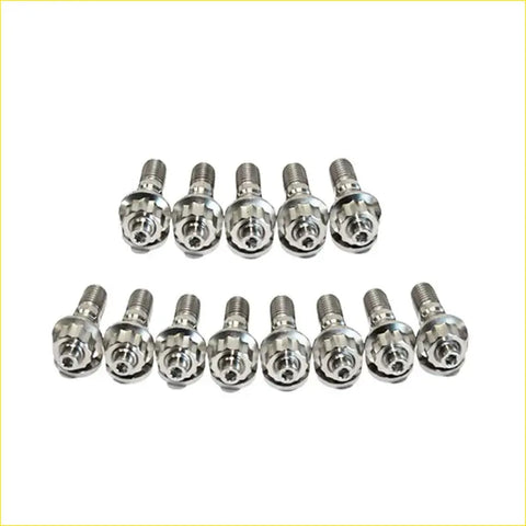 Set of ten chrome stainless steel wheel bolts with hex heads for titanium exhaust manifold turbo stud kit nissan navara d22 yd25