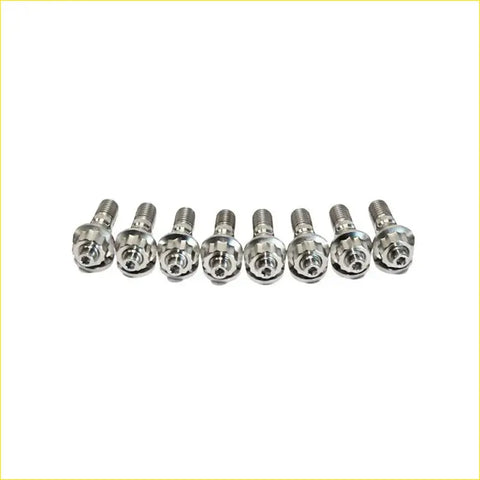 Set of seven chrome titanium turbo charger stud bolts with hex heads for ford courier wl-t 2.5l bike wheels