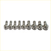 Set of eight chrome finished titanium turbo charger axle bolts with hex heads for ford falcon xr6 barra