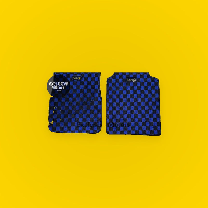 Tomu Blue Checker Floor Mats