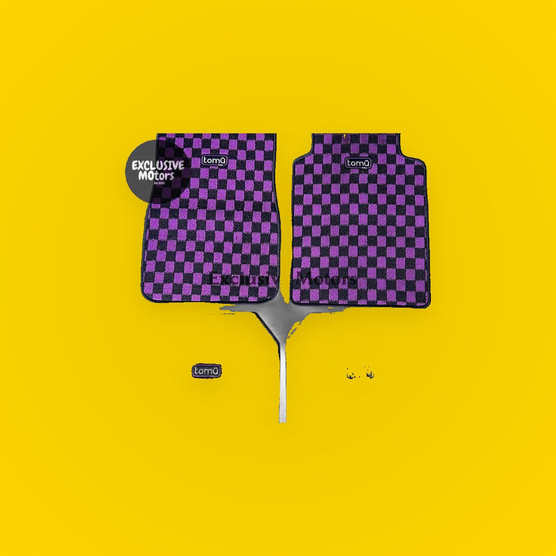 Tomu Purple Checker Floor Mats