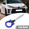 Blue and silver metal tow hook with threaded rod for toyota avanza 2012-2023 blue racing accessory