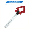 Red and black aluminum folding tow hook with threaded shaft for toyota avanza front and rear recovery use