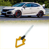 Gold-colored triangular tow hook handle with metallic shaft and black connector for toyota avanza front folding screw-on use