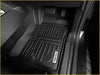 Black rubber deep dish all-weather floor mats with molded ridges and circular cutouts for toyota hilux 8th gen