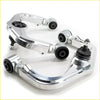 Shiny chrome-finished suspension control arms with black rubber bushings and bolts for toyota hilux n70 dobinsons monotube remote