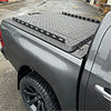 Black diamond-plate aluminum truck bed cover with integrated side rails for toyota hilux tomahawk aluminium hardlid