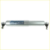 Silver cylindrical Dobinsons monotube shock absorber with black rubber boots and sparco blue logo for Toyota Landcruiser 79 Series