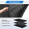 Black tpe cargo liner rear boot mat for toyota land cruiser prado with textured tread pattern and layered waterproof grip