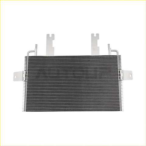 Silver metal transmission cooler with rectangular fins and side brackets for ford f-250 f-350 f-450 7.3l 1999–2003