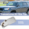 Silver metallic transmission filter oil pan with two brown rubber gaskets for toyota 4wd ute offroad use