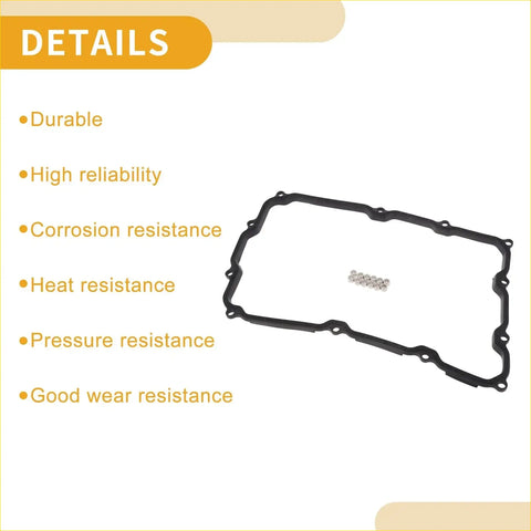 Black rubber transmission filter and oil pan gasket with metallic bolts for toyota land cruiser 2008-2021 engine
