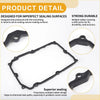 Black molded rubber transmission filter oil pan gasket with reinforced edges and mounting holes for 2015 toyota land cruiser