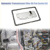 Silver metallic automatic transmission filter oil pan gasket kit with black rubber seal for Toyota Land Cruiser