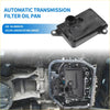 Black plastic automatic transmission fluid filter oil pan with molded contours for toyota noah 2.0l back side view