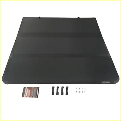 Black tri fold hard tonneau cover with sleek matte finish and reinforced edges for great wall gwm cannon alpha ute