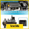 Black and metallic turbo electronic actuator with plastic housing for ford ranger px and mazda bt-50 shown from back side