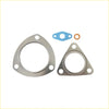 Set of two metallic triangular gaskets with blue and orange rubber seals for ford ranger turbo installation kit