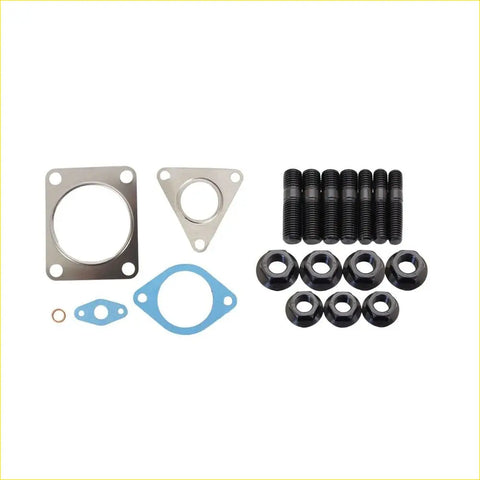 Black anodized aluminum bolts and nuts with silver metal gaskets turbo installation stud and gasket kit for ford transit 2.4l
