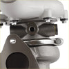 Gray metallic turbocharger with cast iron housing and polished stainless steel bracket for lincoln mks mkt ford taurus flex 3.5l right side