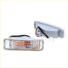 Gray plastic turn signal light with clear lens and orange led bulbs for toyota hilux ln85 ln100 ln106 1988-1997