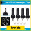 Black tire valve stems with metallic silver tips and matching clips from kren bits for nissan patrol y62 tpms