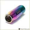 Iridescent rainbow-colored titanium universal aluminum manual gear shift knob with erman engraved on its side