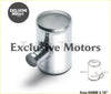 Shiny chrome-plated universal bov t-pipe exhaust with 80mm outlet and 25mm blow off valve t joint shown from back side