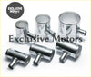Shiny chrome universal bov t-pipe 80mm outlet 25mm blow off valve t joint fittings in various sizes and designs