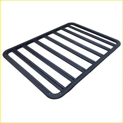Black rubberized roof rack with parallel bars for universal fit on holden colorado dual cab and toyota hilux 2006-on