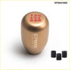 Bronze metallic universal racing 5 speed gear shift knob with red engraved numbers and epman racing parts branding