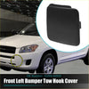 Black plastic unpainted front left bumper tow hook cover for white toyota rav4 2013-2018 model