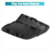 Unpainted black plastic front right bumper tow hook cover with molded tabs for toyota 4wd ute offroad use