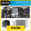 Silver metallic top mount intercooler with ribbed surface and white plastic brackets for nissan patrol gu y61 zd30 3.0l turbo diesel