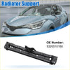Black metal upper radiator support bracket for toyota c-hr 2018-2019 oe 5320510160 shown from back side