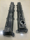 Used 1 JZ GTE VVTi black metal rocker cover with worn paint and visible bolts for engine maintenance
